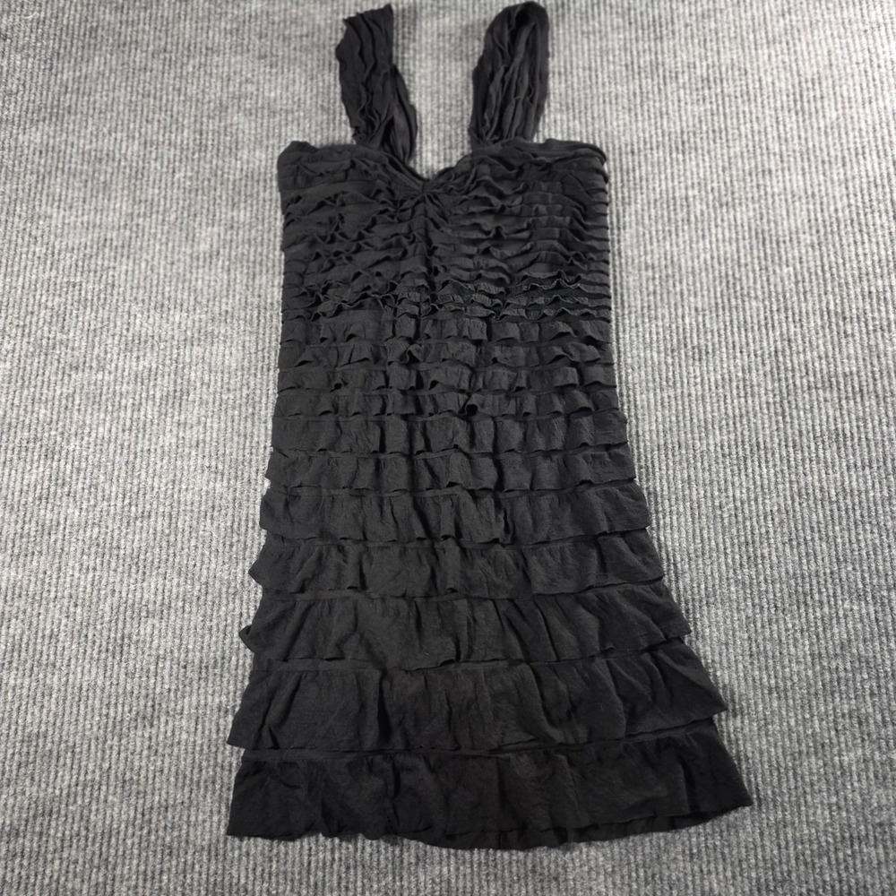 Max Studio Blackβ Tiered Ruffle Mini Dress Sleeveless 9912Z50 L